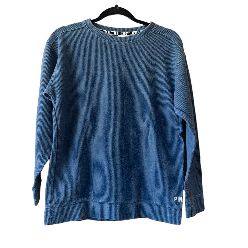 Pink Victoria’s Secret VS Sweater Size XS Blue Ribbed